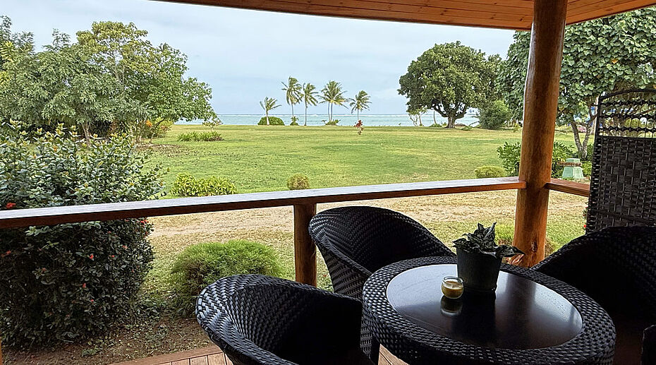 Deck with beach view