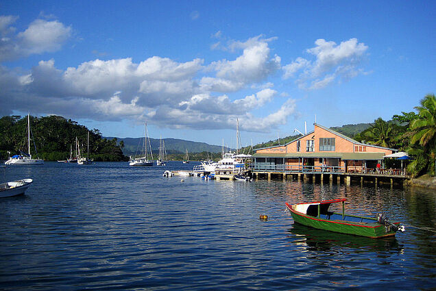 Marina with sail boat port in Savusavu