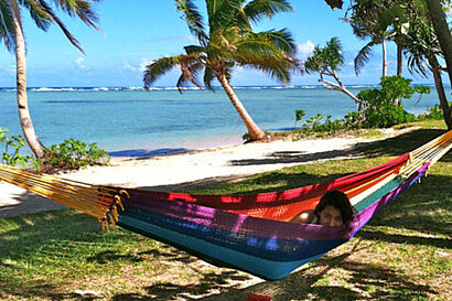 White beach hammock relax holidays