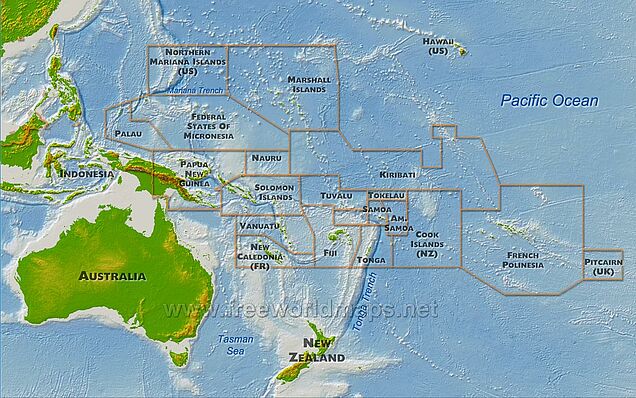 Oceania physical-map (by freeworldmaps.net)