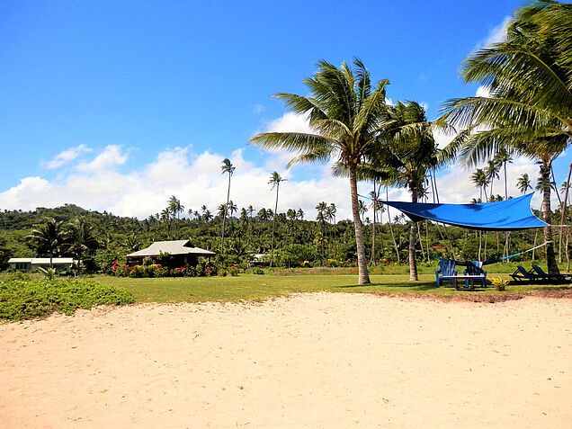 Relax in the hammock on our private paradise beach